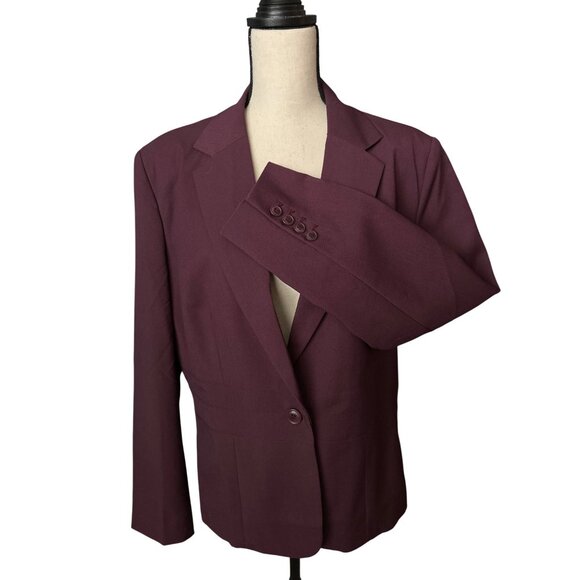 Chadwicks Purple Blazer Single Button Long Sleeve Polyester Rayon Lined 18W - Picture 4 of 6